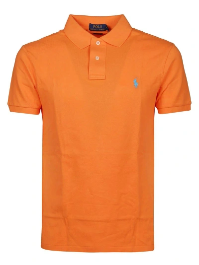 Ralph Lauren Logo Embroidered Polo Shirt In Resort Orange