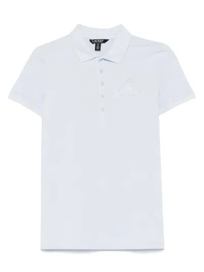 Ralph Lauren Logo-embroidered Polo Top In Blue
