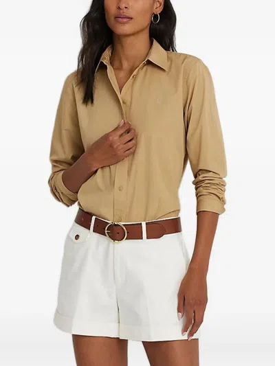 Ralph Lauren Logo-embroidered Shirt In Neutral