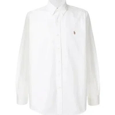 Polo Ralph Lauren Slim-fit Button-down Collar Logo-embroidered Cotton Oxford Shirt In White