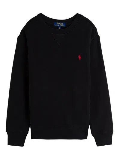 Polo Ralph Lauren Kids' Logo Embroidered Sweatshirt In Black