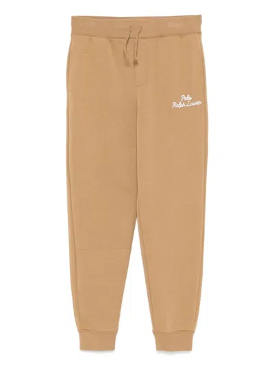 Polo Ralph Lauren Babies' Logo-embroidered Track Trousers In Brown
