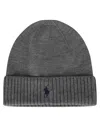 Polo Ralph Lauren Grey Logo Beanie Hat In Grey