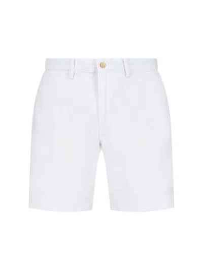 Polo Ralph Lauren Logo Embroidery Shorts In White