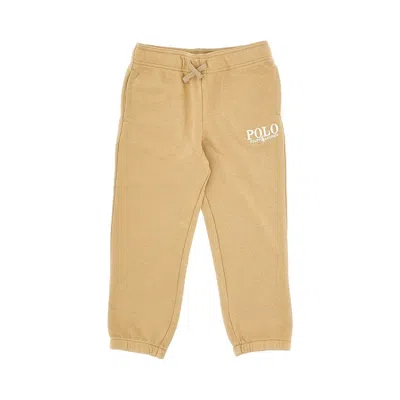 Polo Ralph Lauren Logo Embroidery Sweatpants Kids In Beige