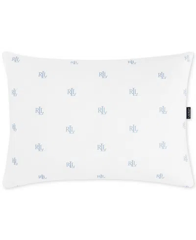 Ralph Lauren Logo Extra Firm Density Down Alternative Pillow, Standard/queen In White
