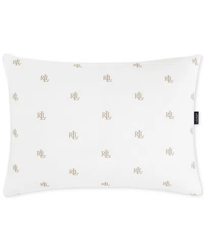 Ralph Lauren Logo Firm Density 2-pack Down Alternative Pillow, Standard/queen In White