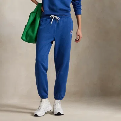 Polo Ralph Lauren Logo Flag Athletic Pant In Dusty Azure
