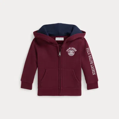 Ralph Lauren Babies'  Logo Fleece Full-zip Hoodie In Red