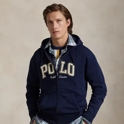 Ralph Lauren Logo Fleece Full-zip Hoodie In Blue