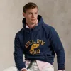 Ralph Lauren Logo Fleece Hoodie In Blue