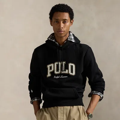 Ralph Lauren Logo Fleece Hoodie In Black