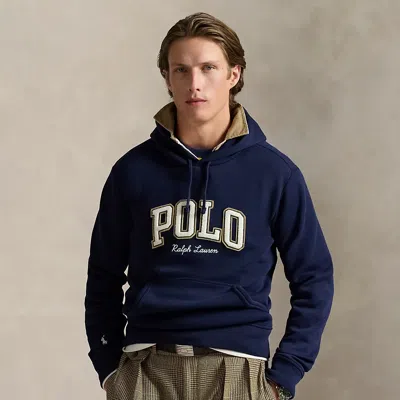 Ralph Lauren Logo Fleece Hoodie In Blue