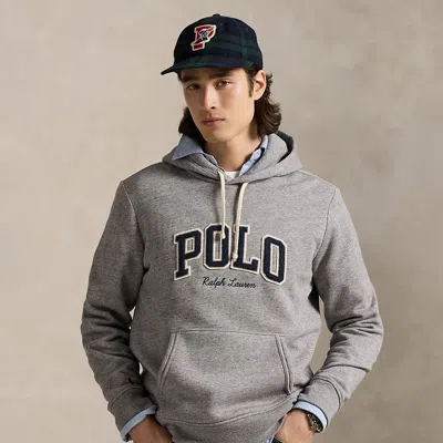 Ralph Lauren Logo Fleece Hoodie In Gray