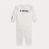 Ralph Lauren Logo Fleece Sweatshirt & Pant Set In White