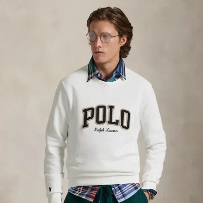 Ralph Lauren Logo Fleece Sweatshirt In White
