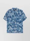 Ralph Lauren Palm Tree Short Sleeve Shirt In Blue