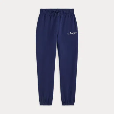 Ralph Lauren Kids' Logo French Terry Sweatpant In Newport Navy In Blue