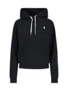 Ralph Lauren Shrunken Fit Fleece Hoodie In Black