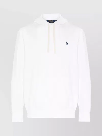 Ralph Lauren Logo Hoodie With Drawstring Hood In White