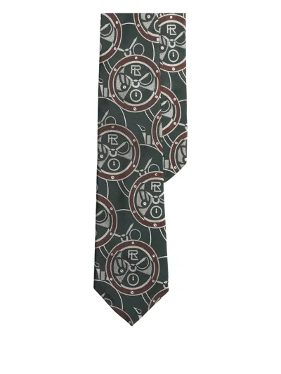 Ralph Lauren Logo-jacquard Tie In Green