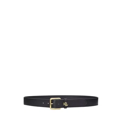 Ralph Lauren Logo Keeper Belt Medium In Black