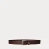 Ralph Lauren Logo-keeper Leather Belt In Brown