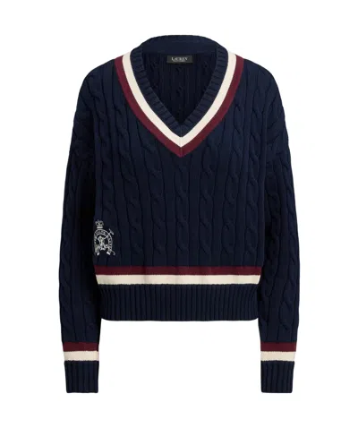 Ralph Lauren Logo Knit Sweater In Black