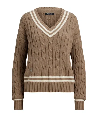 Ralph Lauren Logo Knit Sweater In Brown