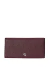 Ralph Lauren Logo Leather Wallet In Burgundy