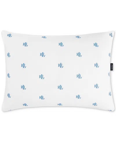 Ralph Lauren Logo Medium Density Down Alternative Pillow, King In White