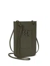 Ralph Lauren Logo-patch Leather Crossbody Bag In Green
