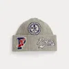 Ralph Lauren Logo-patch Wool-blend Watch Cap In Gray