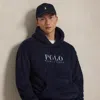 Ralph Lauren Logo Pile Fleece Hoodie In Blue