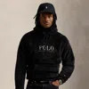 Polo Ralph Lauren Logo Pile Fleece Hoodie In Polo Black