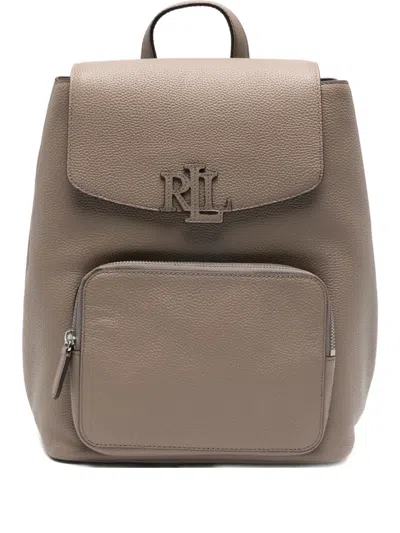Ralph Lauren Logo-plaque Backpack In Neutral
