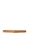 Ralph Lauren Logo-keeper Leather Skinny Belt