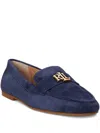 Ralph Lauren Logo-plaque Suede Pumps In Blue