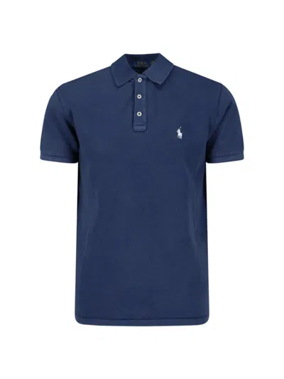 Ralph Lauren Logo Polo Shirt In Blue