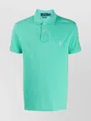 Ralph Lauren Logo Polo Shirt With Ribbed Collar In Green