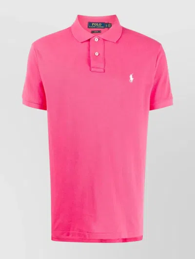 Ralph Lauren Logo Polo Shirt With Short Sleeves In Pink