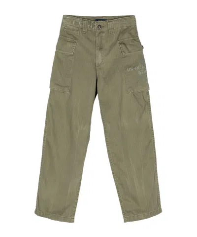 POLO RALPH LAUREN LOGO-PRINT COTTON CARGO TROUSERS