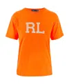 Polo Ralph Lauren Logo Printed Crewneck T In Orange