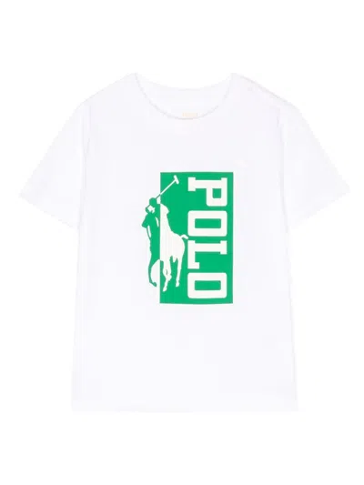 Polo Ralph Lauren Kids' Logo-print Cotton T-shirt In White