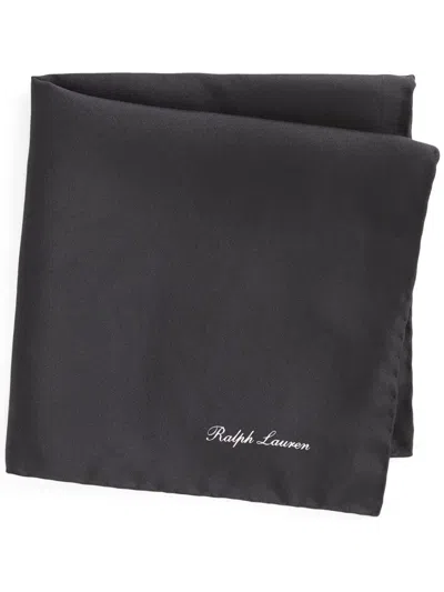 Ralph Lauren Logo-print Pocket Square In Black