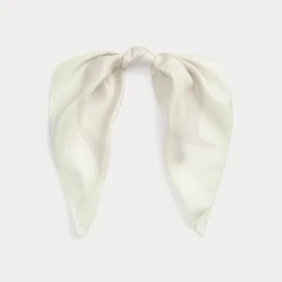 Ralph Lauren Logo-print Silk Square Scarf In Neutral