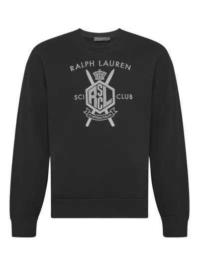 Ralph Lauren Logo Print Sweatshirt In Black