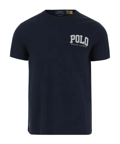 Ralph Lauren Logo-pront Cotton T-shirt In Navy Blue