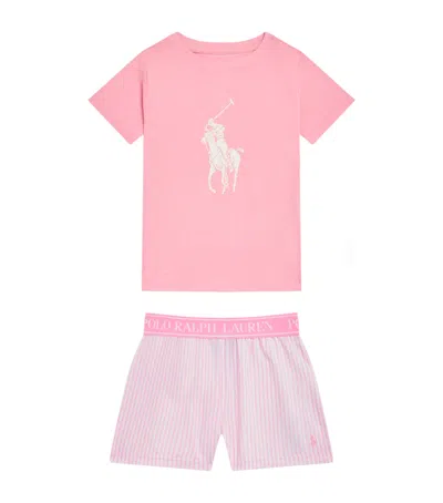 Ralph Lauren Kids' Logo Pyjama Set In Pink