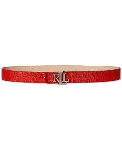 Ralph Lauren Logo Reversible Crosshatch Leather Belt